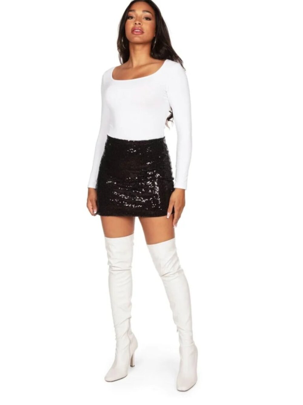 Tipsy Elves Black Sequin Mini Skirt Medium NWT Holiday NYE Party